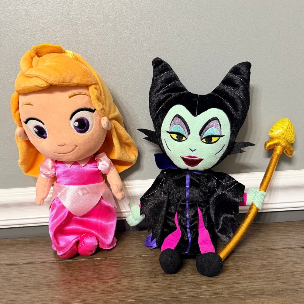 Disney Sleeping Beauty Princess Aurora & Maleficent Plush Set